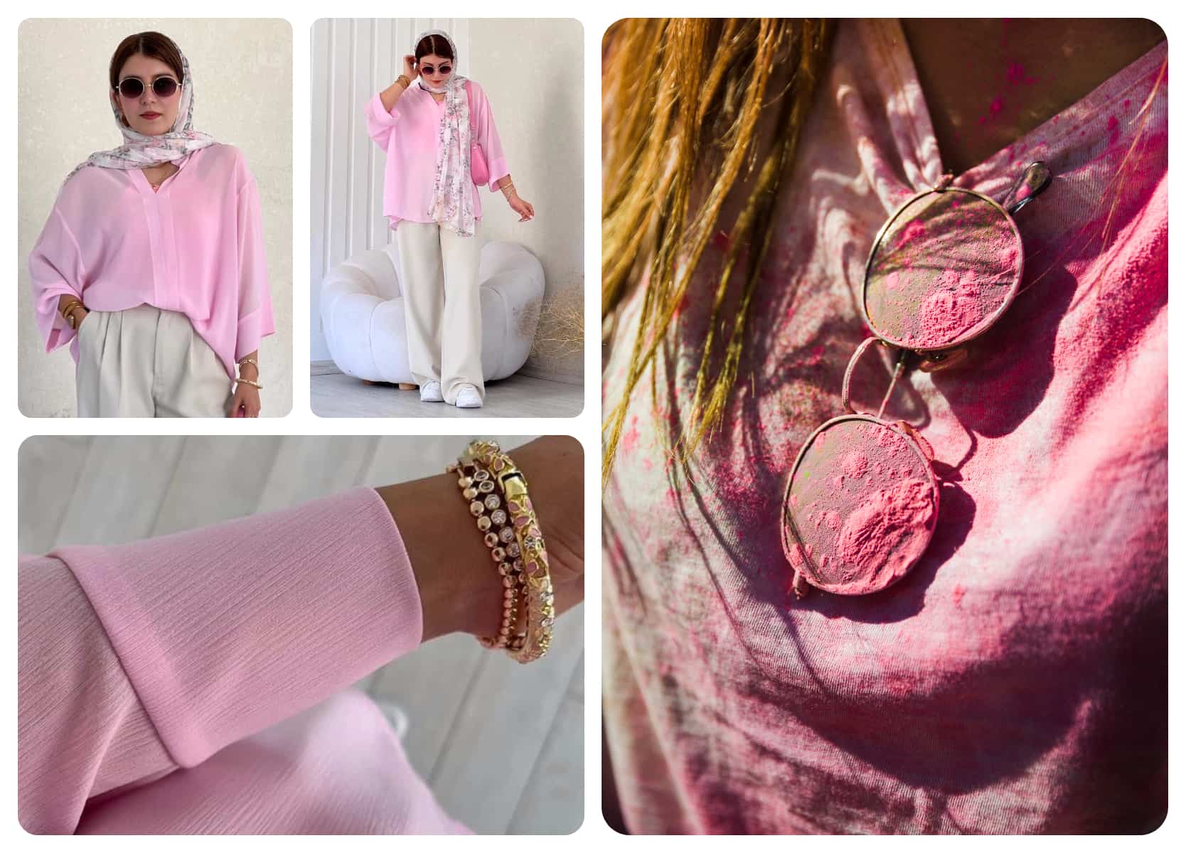 عکس رنگ صورتی پودری